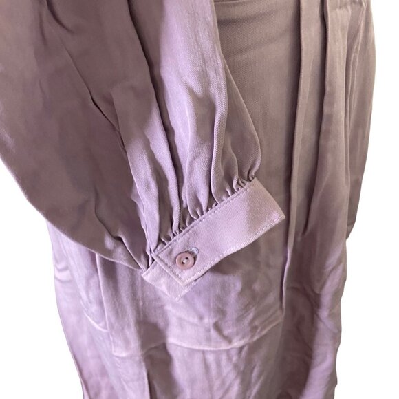 JustFab New Long Sleeve Pleated Purple‎ Size Medium Fit Flare Business Casual - Picture 12 of 15